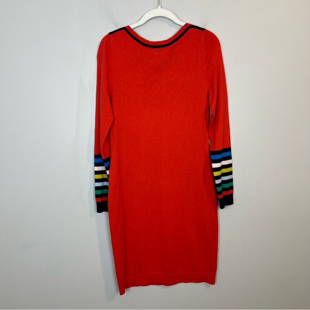 Boden Rainbow Stripe Alba Sweater Dress Red Orange US sz 4 - Picture 7 of 10